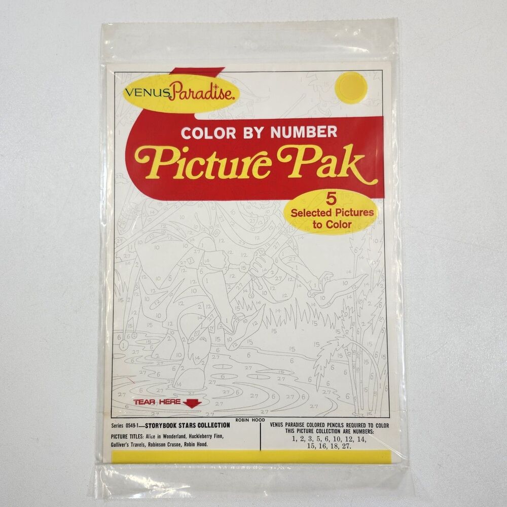 Venus Paradise Color by Number Picture Pak 0549-1 Storybook Stars Collection VTG
